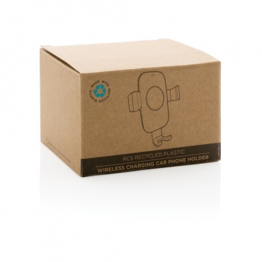 Logotrade corporate gift picture of: RCS recycled plastic 10W wireless charging car holder